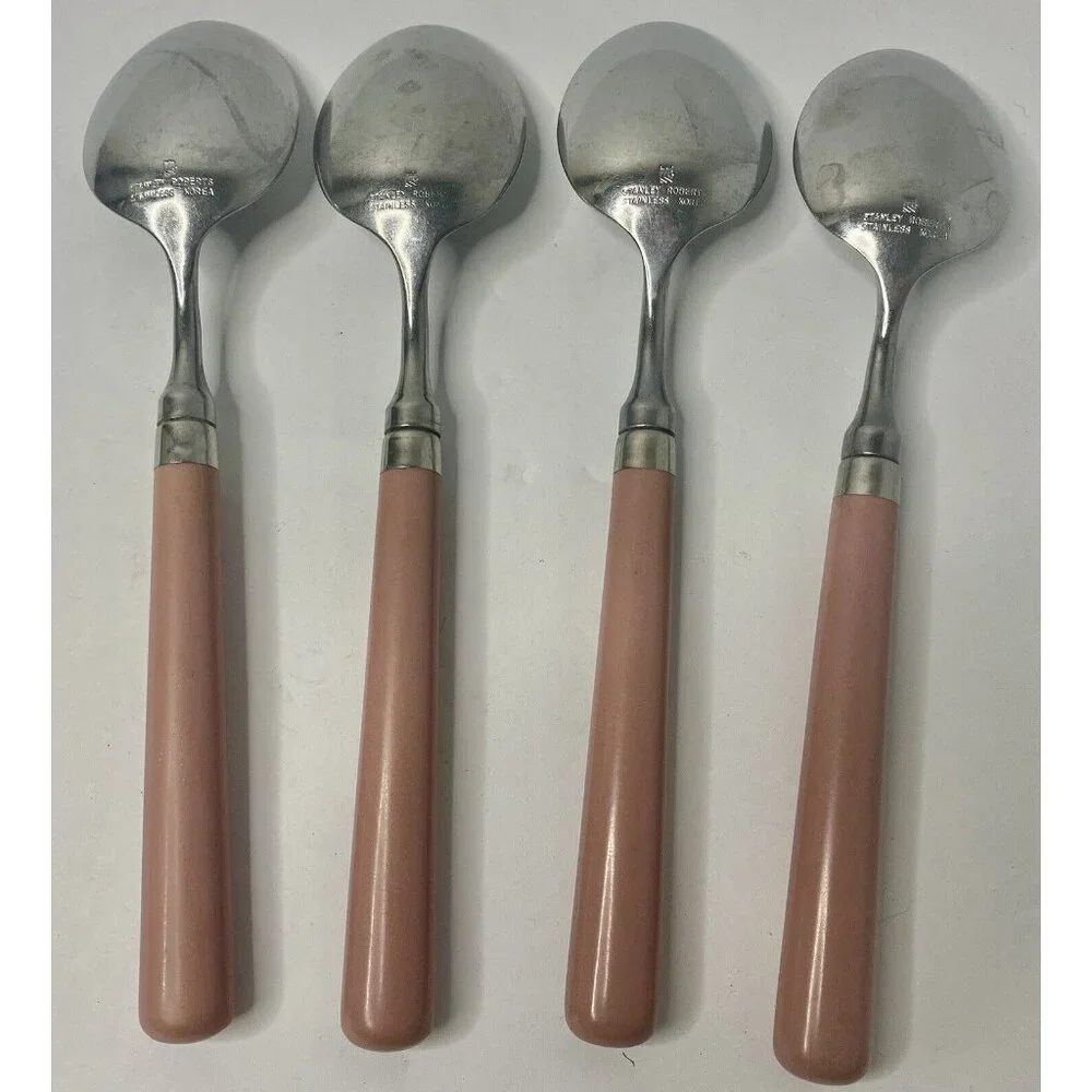 Stanley Roberts Spectrum‎ Mauve Stainless Flatware Dinner/ Soup Spoons
